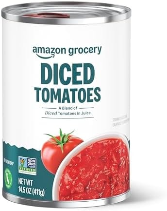Amazon Fresh, Diced Canned Tomatoes In Tomato Juice, 14.5 Oz (Previously Happy Belly, Packaging May Vary)