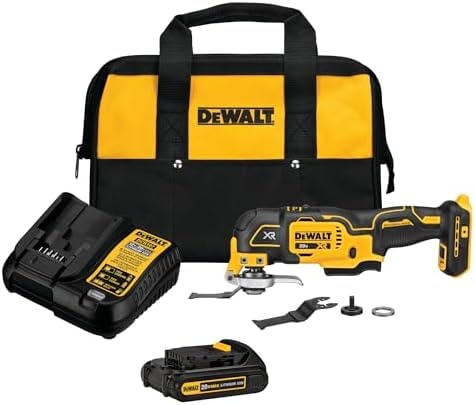 DEWALT 20V MAX XR Oscillating Tool Kit with Blades, 3 Speed Cordless Brushless Multitool, Up to 20,000 OPM, LED Light, Battery and Charger Included (DCS356C1)