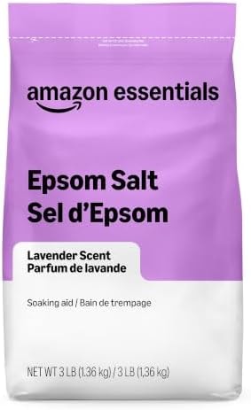 Amazon Essentials Epsom Salt Soaking Aid, Lavender Scented, 3 Pound, 1-Pack (Previously Amazon Basics)
