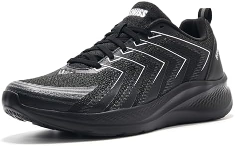 K-Swiss Men's Mellow Lightweight Running Walking Shoe, Black 8.5