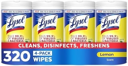 Lysol Disinfecting Wipes, Multi-Surface Cleaner, Lemon, 80 ct. (4 Pack)