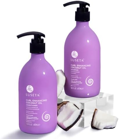 Luseta Curly Shampoo & Conditioner Set with Coconut Oil, 2x16.8 fl oz