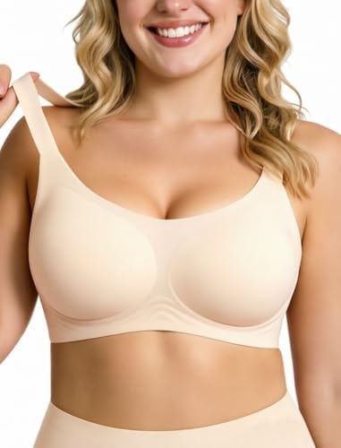 Resides Full Coverage Jelly Bra Wireless Seamless Comfortable Bras Beige