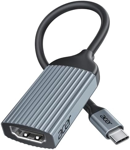 Acer USB-C to HDMI Adapter 4K@60Hz, Thunderbolt 3/4 Support for Laptop/Mac