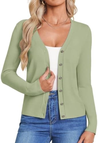 GRACE KARIN Lightweight Sweater for Women Fall Fashion Clothes Green M