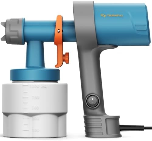 Tilswall Paint Sprayer, Shark 600 Ultra-Light HVLP Electric Spray Paint Gun with 3 Nozzles & 3 Patterns, Easy to Clean, Variable Flow Control, Ideal for Furniture, Cabinets, Fence, Walls, Doors, Deck