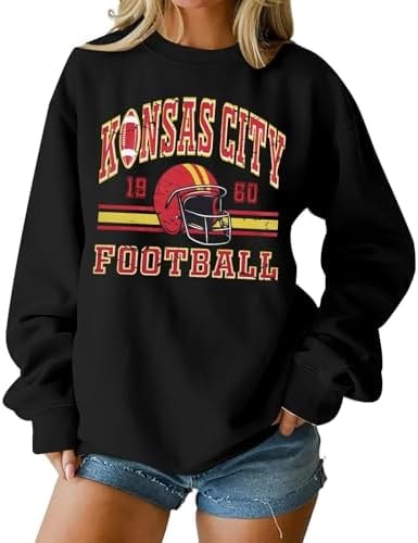 MOUSYA Football Sweatshirts Women Game Day Sweatshirt Game Day Fan Gift