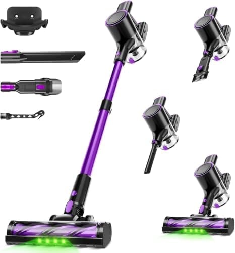 Honki Cordless Vacuum Cleaner,500W/40Kpa Vacuum Cleaners for Home(Purple)