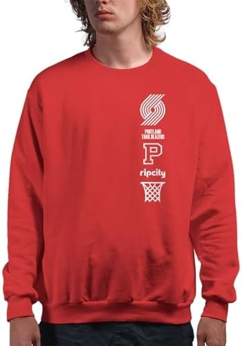 Junk Food NBA - Portland Trail Blazers Stacked Logo Adult Crewneck