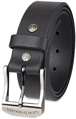 Levi's Men's 100% Leather Belt with Prong Buckle, Black, 46
