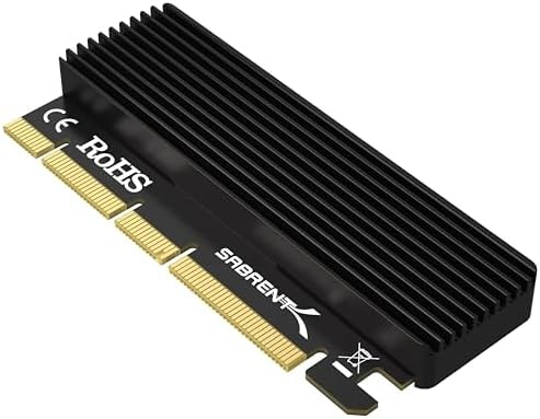 SABRENT M.2 NVMe SSD to PCIe X16/X8/X4 Adapter Card, Heatsink