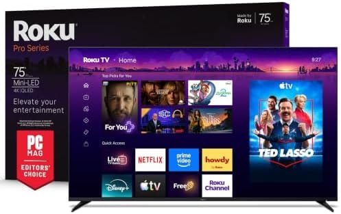 Roku 75-Inch Pro Series Smart TV - 4K QLED Mini-LED TV - RokuTV