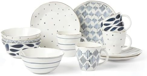 Lenox Blue Bay Porcelain 12-Piece Dinnerware Dessert Set for 4