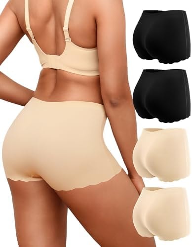 LEVAO 4Pack Women No Show Seamless Boyshort Panties Invisible Underwear