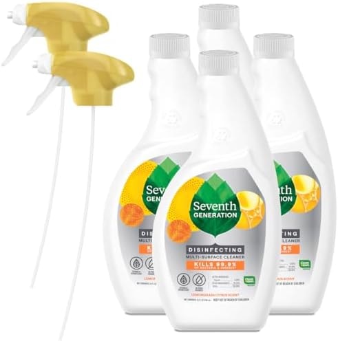 Seventh Generation Lemongrass Citrus Disinfecting Multi-Surface Cleaner - 26 Oz, Pack of 4