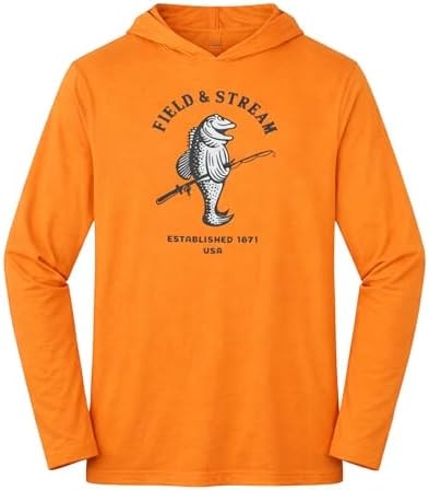 Field & Stream Roll Cast Hoodie, Cartoon Bass/Tennessee Orange, X-Large