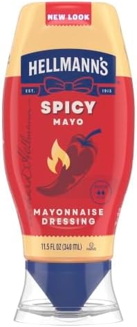 Hellmann's Spicy Mayonnaise Dressing Squeeze Bottle For a Rich, Creamy Condiment Made with Real Chili Peppers 11.5 oz
