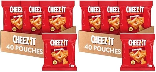 Cheez-It Cheese Crackers,Baked Snack Crackers,Lunch Snacks,Original,(Pack of 80)