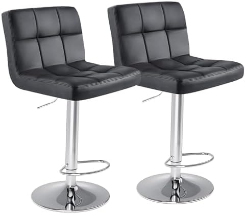 DUMOS Set of 2 Counter Height Bar Stools, 24 Inch Saddle Bar Chairs