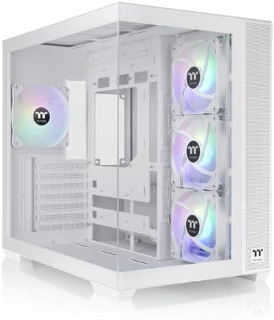Thermaltake View 380 TG ARGB Snow ATX Case; 4x120mm ARGB Fans Included; Supports Hidden-Connector Motherboard; Front & Side Dual Tempered Glass Panel; CA-1Z2-00M6WN-00; 3 Year Warranty