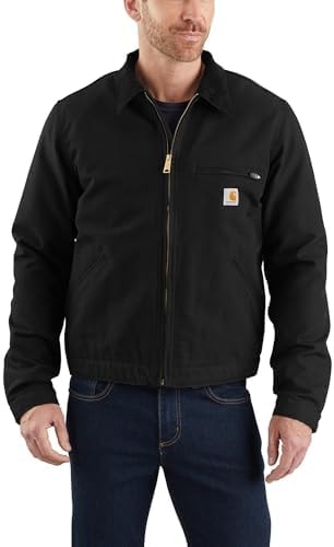 Carhartt Men's Iconic J01 Duck Detroit Jacket, Black, Large