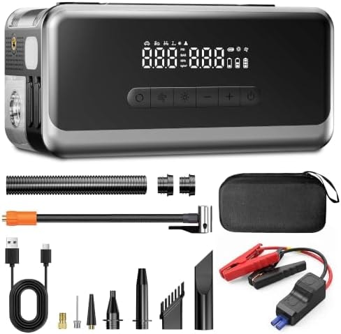 Jump Starter with Air Compressor, Car Battery Jumper Starter Portable 4000A