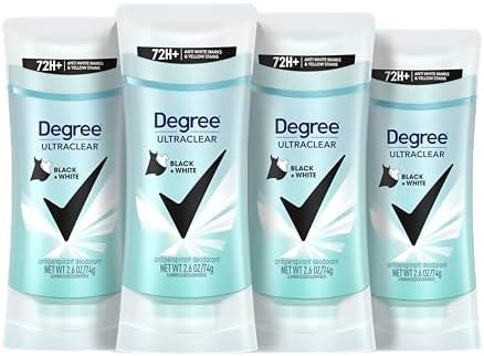 Degree Women's Black+White 4 Count Antiperspirant Balm 2.6 oz - Protects from Deodorant Stains, Fresh Scent, 48H Non-Stop Protection