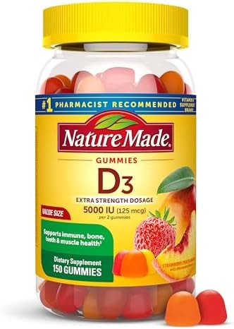 Nature Made Vitamin D3 5000 IU per Serving, 150 Vitamin D Gummies