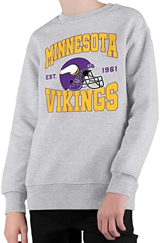 Junk Food NFL - Minnesota Vikings Team Helmet Kids Crewneck Grey
