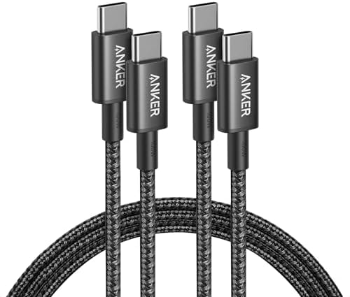 Anker USB C to USB C Cable, 100W Fast Charging Cable (2-Pack, 6 ft, Black)