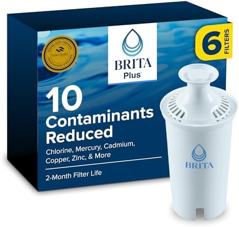 Brita Plus Replacement Water Filter, For Pitchers and Dispensers, 6 Pack