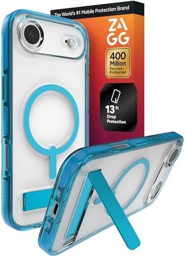 ZAGG Santa Cruz Snap Case with Kickstand for iPhone Air - Tranquil Blue, Drop Protection (13ft/4m), MagSafe Charging Compatible, ClearGuard Anti-Yellowing Technology, Scratch Resistant Phone Case