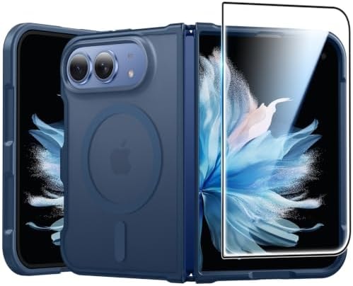 FNTCASE for iPhone Duo Case Blue: Translucent Fit for MagSafe
