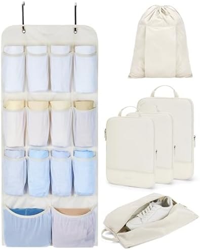 BAGSMART Hanging Compression Packing Cubes 6 Set Cruise Travel Essentials
