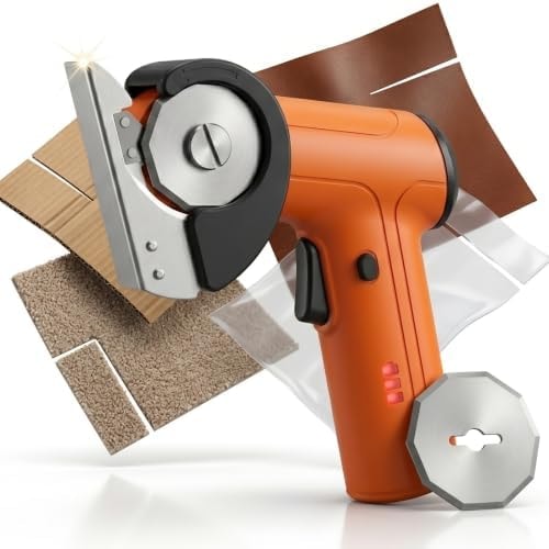 Pexucalm 3/8" Electric Cardboard Cutter, Cordless Box Cutter, Orange