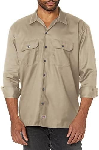 Dickies Men's Long Sleeve Work Shirt, Desert Sand, Small