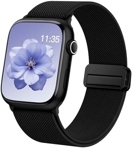 Stretchy Loop Sport Band Compatible with Apple Watch Bands 40mm 46mm 44mm 49mm 45mm 38mm 41mm 42mm for Women Men, Adjustable Magnetic Clasp Strap for iWatch Ultra, Se, Series 11 10 9 8 7 6 5 4 3 2 1