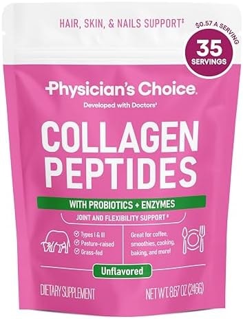 Physician's CHOICE Collagen Peptides Protein Powder, Grass Fed, 35 Servings