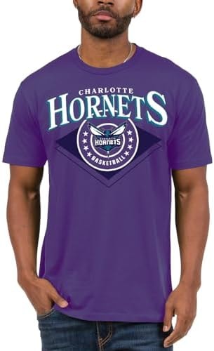 Junk Food NBA - Charlotte Hornets Court Classic Adult SS T-Shirt Purple
