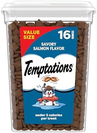 Temptations Classic Crunchy and Soft Cat Treats, Savory Salmon, 16 oz