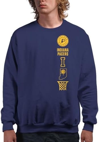 Junk Food NBA - Indiana Pacers Stacked Logo Adult Crewneck