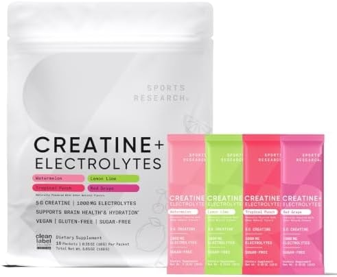 Sports Research® Creatine Electrolytes,16 Sugar-Free Flavored Variety Packs