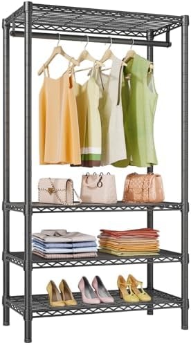 VIPEK V1 Medium Portable Garment Racks for Bedroom/Apartments/Dorms, Black