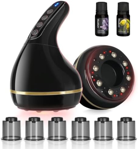 8-in-1 Cupping Kit for Massage Therapy-Targeted Pain Relief,Knots(Black)