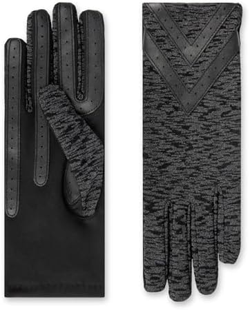 isotoner Women's Water Repellent Touchscreen Chevron Heritage Spandex Gloves