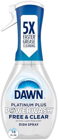 Dawn Powerwash Free & Clear Light Pear Dish Spray, Dish Soap Starter Kit, 16 Fl Oz