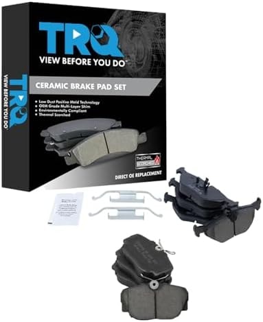 TRQ Front and Rear Brake Pad Set Ceramic Hardware Compatible with 1992 BMW 318is 1987-1991 325is