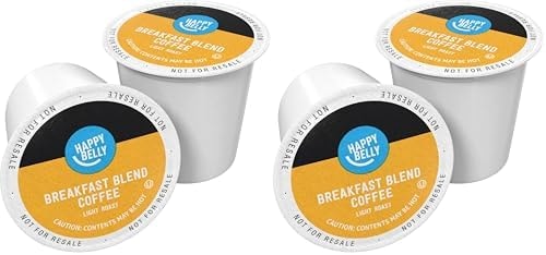 Amazon Brand - Happy Belly Light Roast Coffee Pods, Breakfast Blend, Compatible with Keurig 2.0 K-Cup Brewers, 100 Count (Pack of 2)