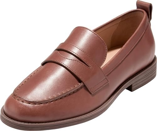 Cole Haan Women's Stassi Penny Loafer, Dark Cuoio/Mahogany, 5.5-C US
