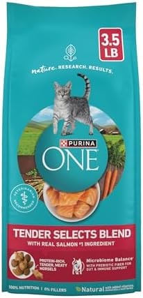 Purina ONE Natural Dry Cat Food, Tender Selects Blend With Real Salmon - 3.5 lb. Bag